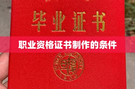 涵江职业资格证书制作的条件